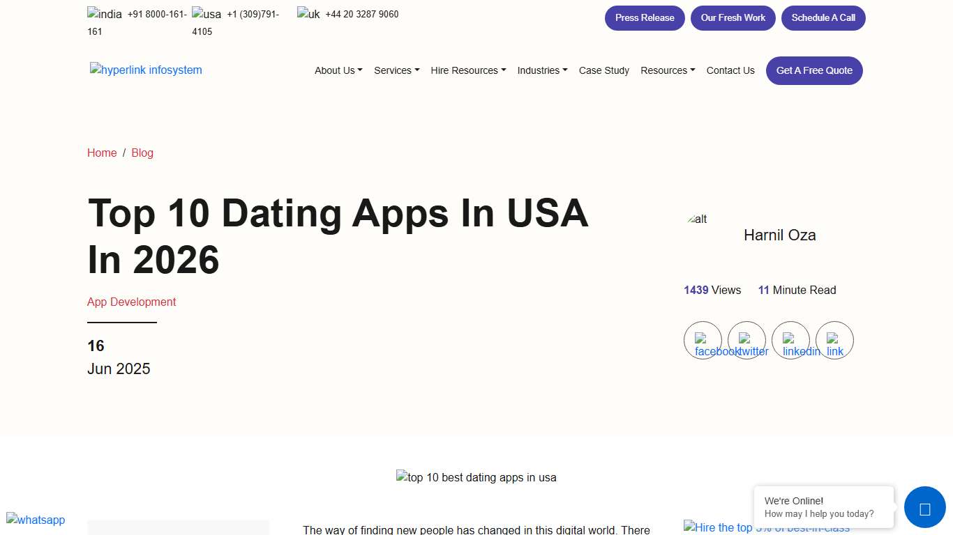 Top 10 Dating Apps in USA: A 2026 Guide Hyperlink InfoSystem